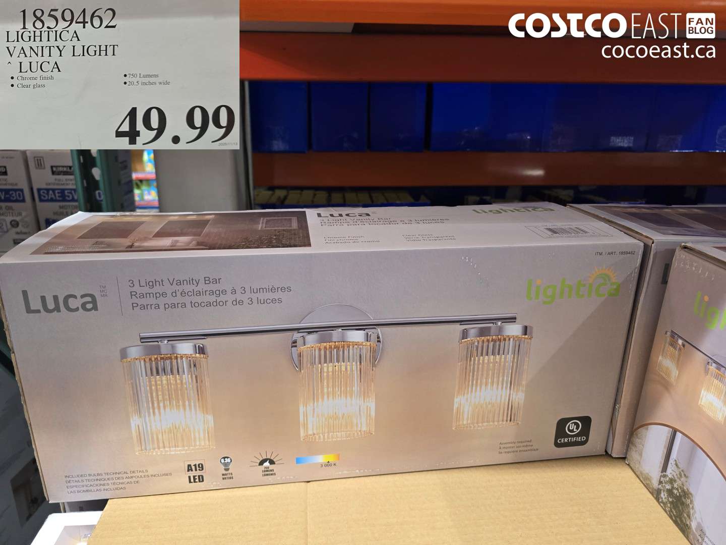 1859462 LIGHTICA VANITY LIGHT LUCA $49.99