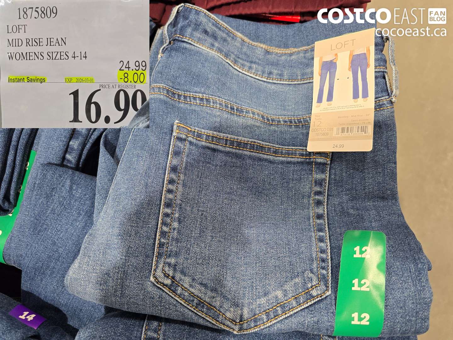 1875809 LOFT MID RISE JEAN WOMENS SIZES 4-14 ($8.00 INSTANT SAVINGS EXPIRES ON 2026-03-01) $16.90