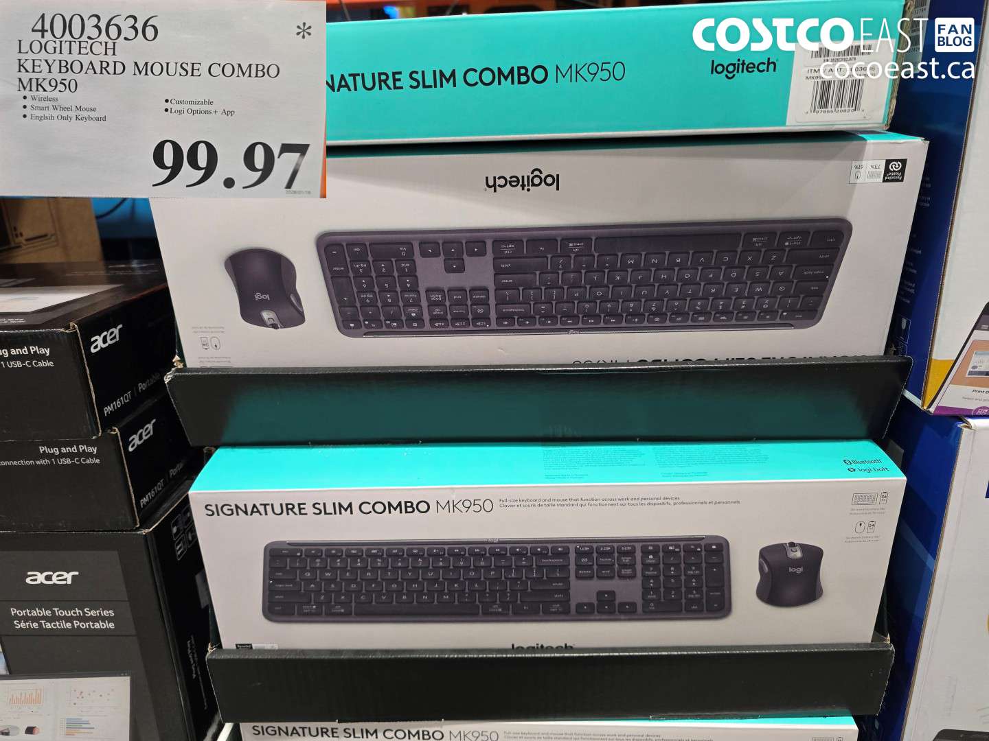 4003636 LOGITECH KEYBOARD MOUSE COMBO MK950 $99.97