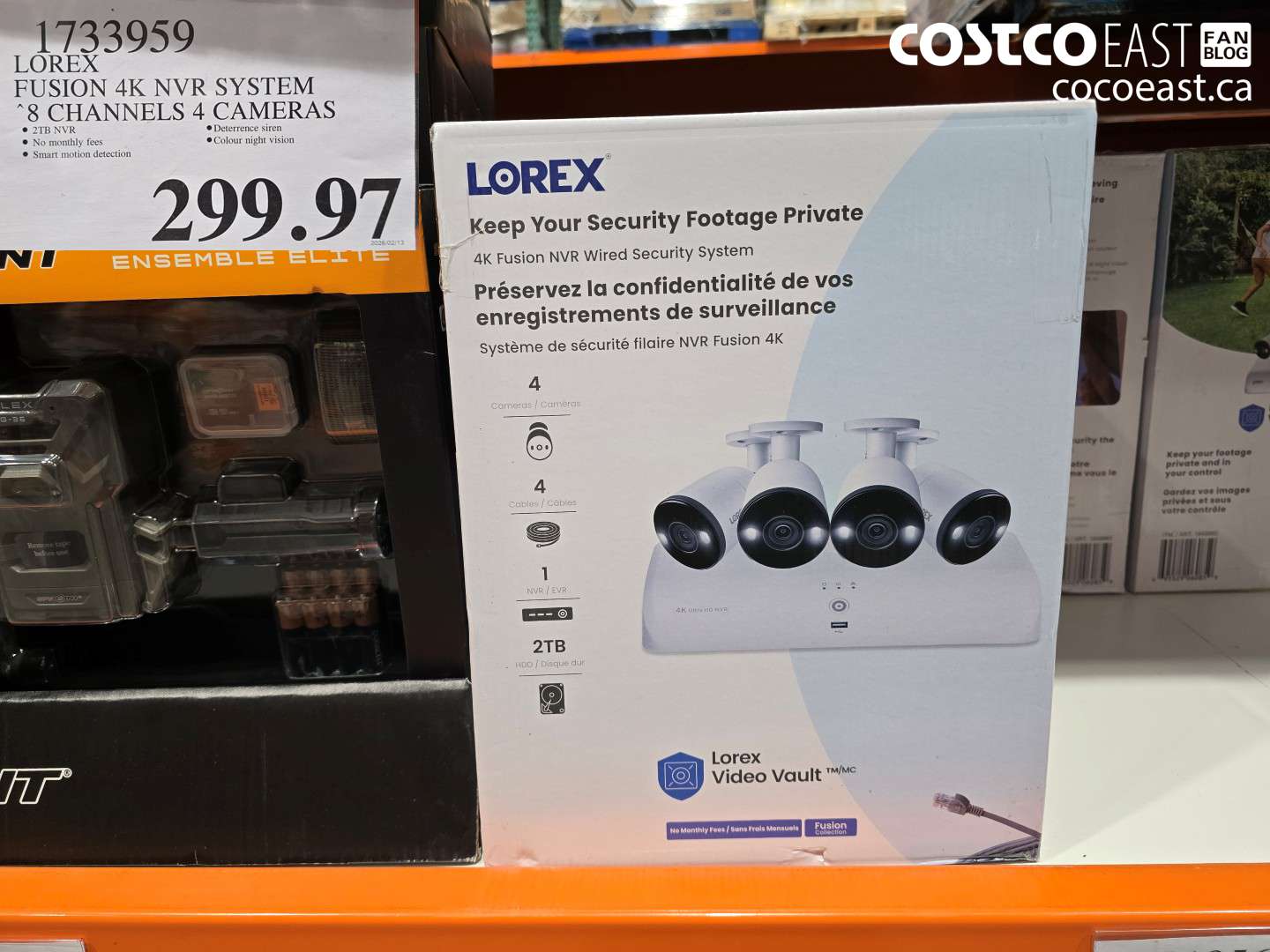 1733959 LOREX FUSION 4K NVR SYSTEM 8 CHANNELS 4 CAMERAS $299.97