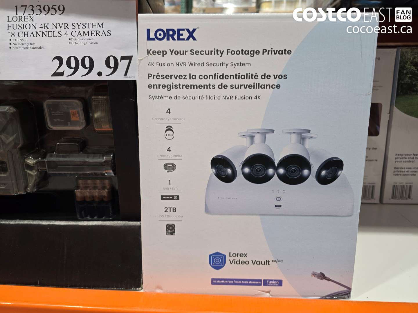1733959 LOREX FUSION 4K NVR SYSTEM 8 CHANNELS 4 CAMERAS $299.97