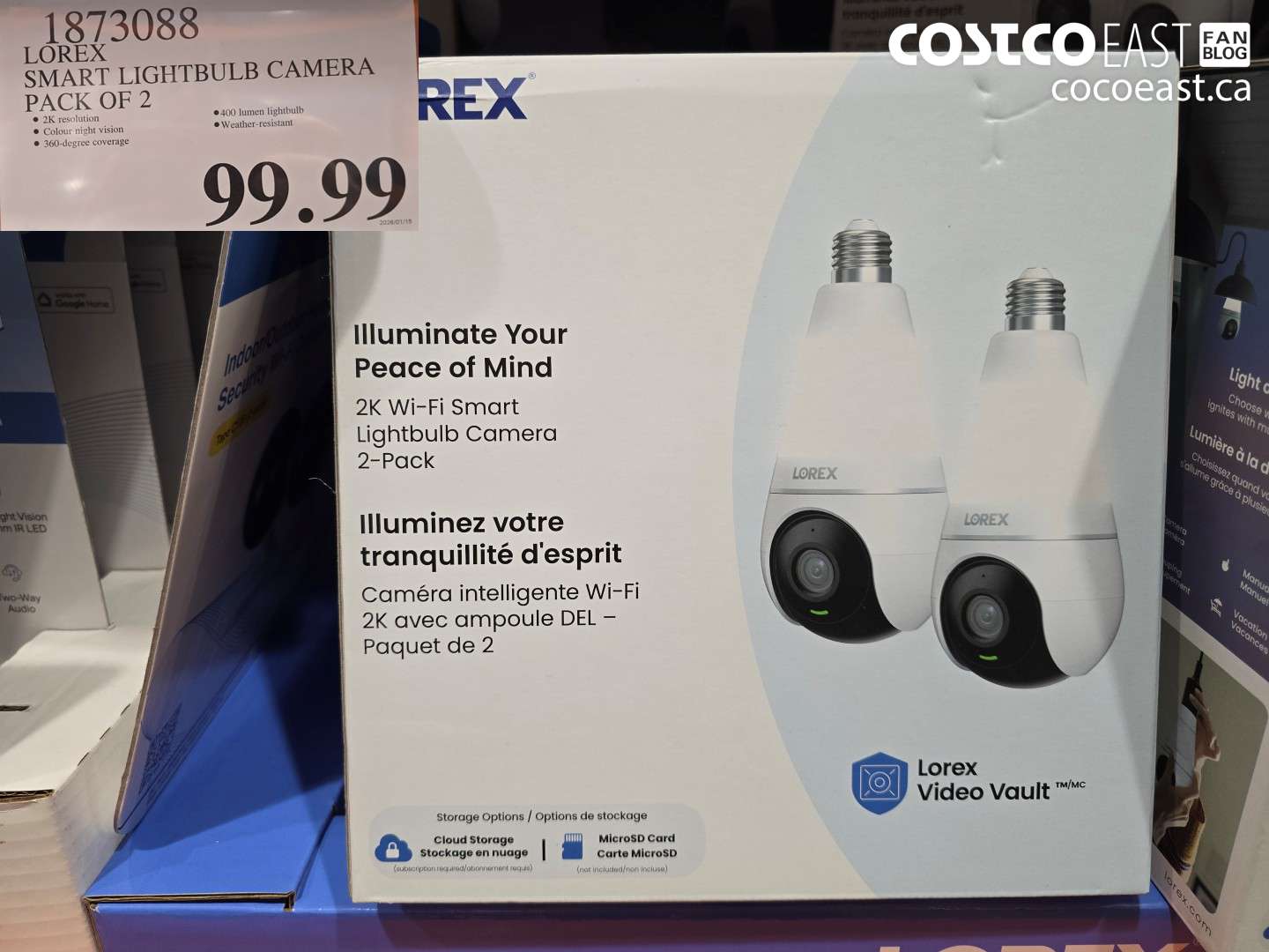 1873088 LOREX SMART LIGHTBULB CAMERA PACK OF 2 $99.99