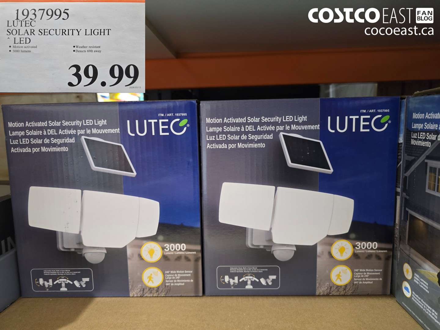 1937995 LUTEC SOLAR SECURITY LIGHT LED $39.99