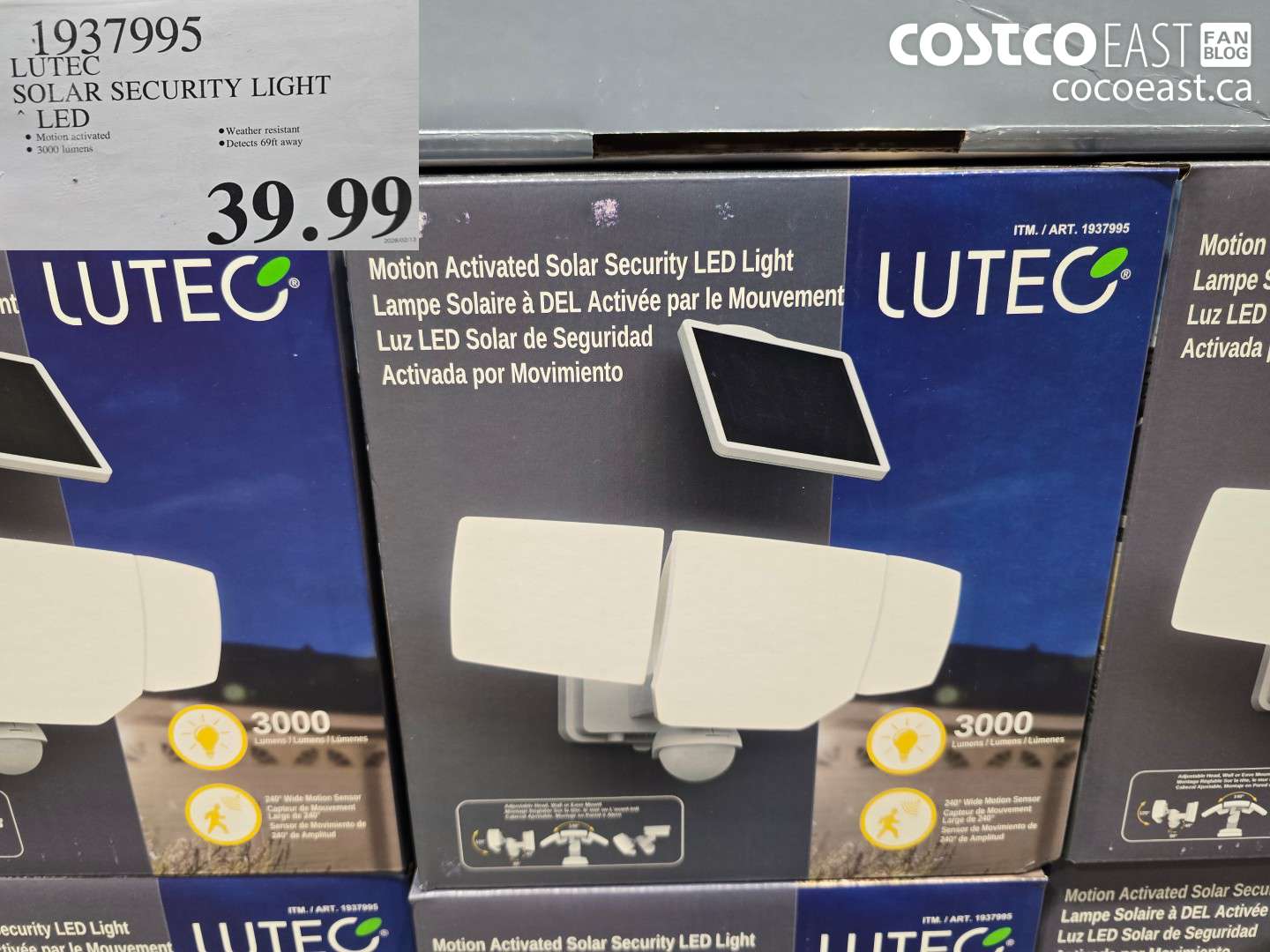 1937995 LUTEC SOLAR SECURITY LIGHT LED $39.99