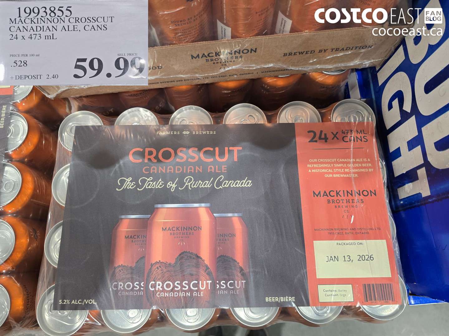 1993855 MACKINNON CROSSCUT CANADIAN ALE, CANS 24 x 473 mL $59.99