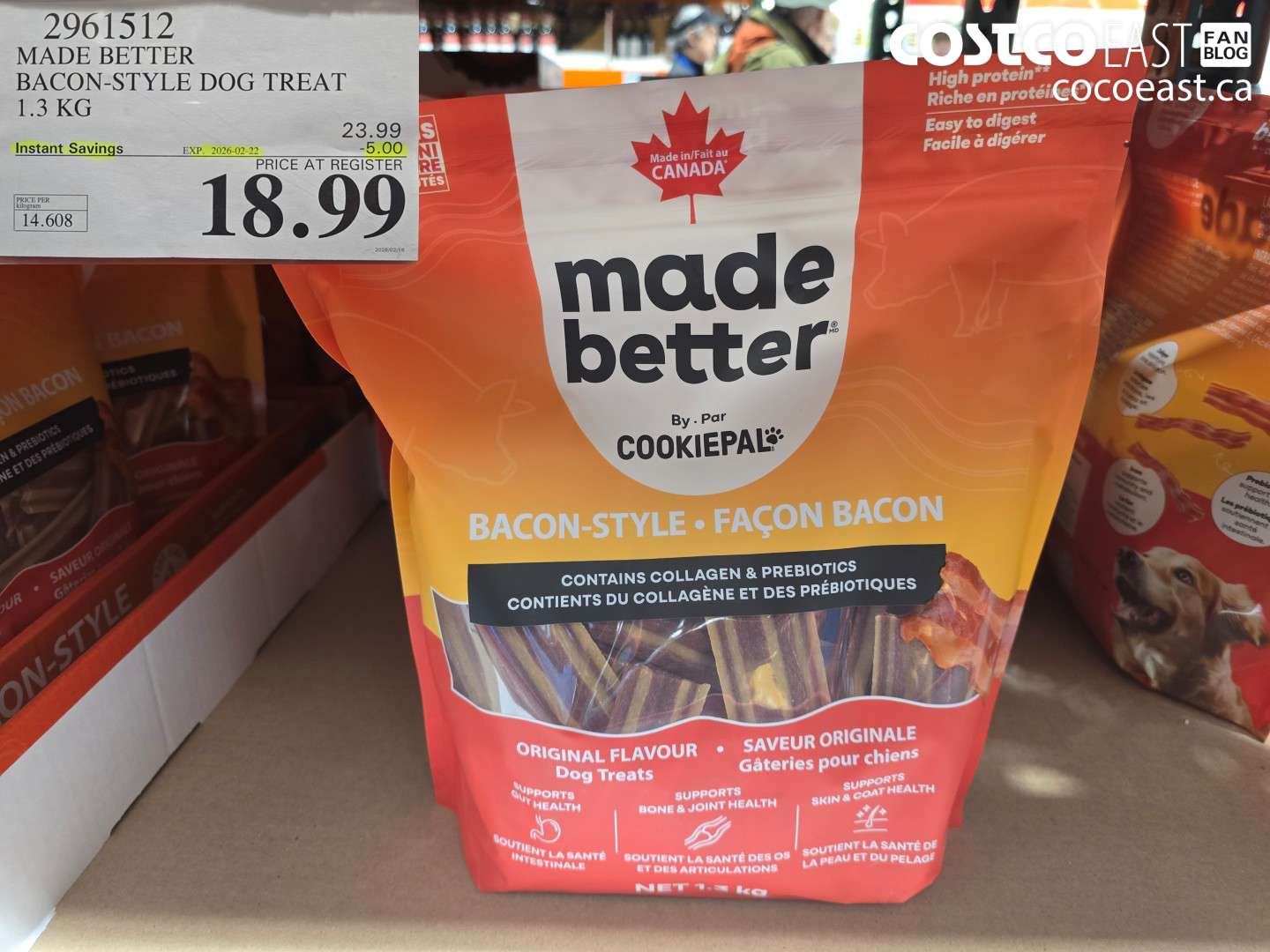 29615112 MADE BETTER BACON-STYLE DOG TREAT 1.3 KG ($5.00 INSTANT SAVINGS EXPIRES ON 2026-02-22) $18.99