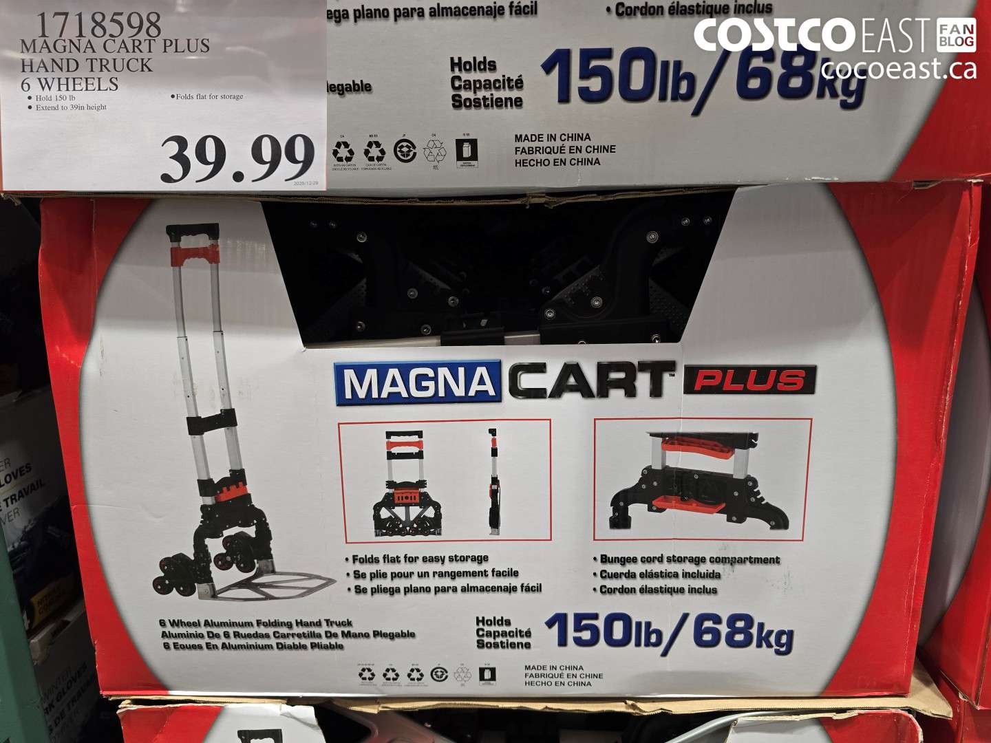 1718598 MAGNA CART PLUS HAND TRUCK 6 WHEELS $39.99