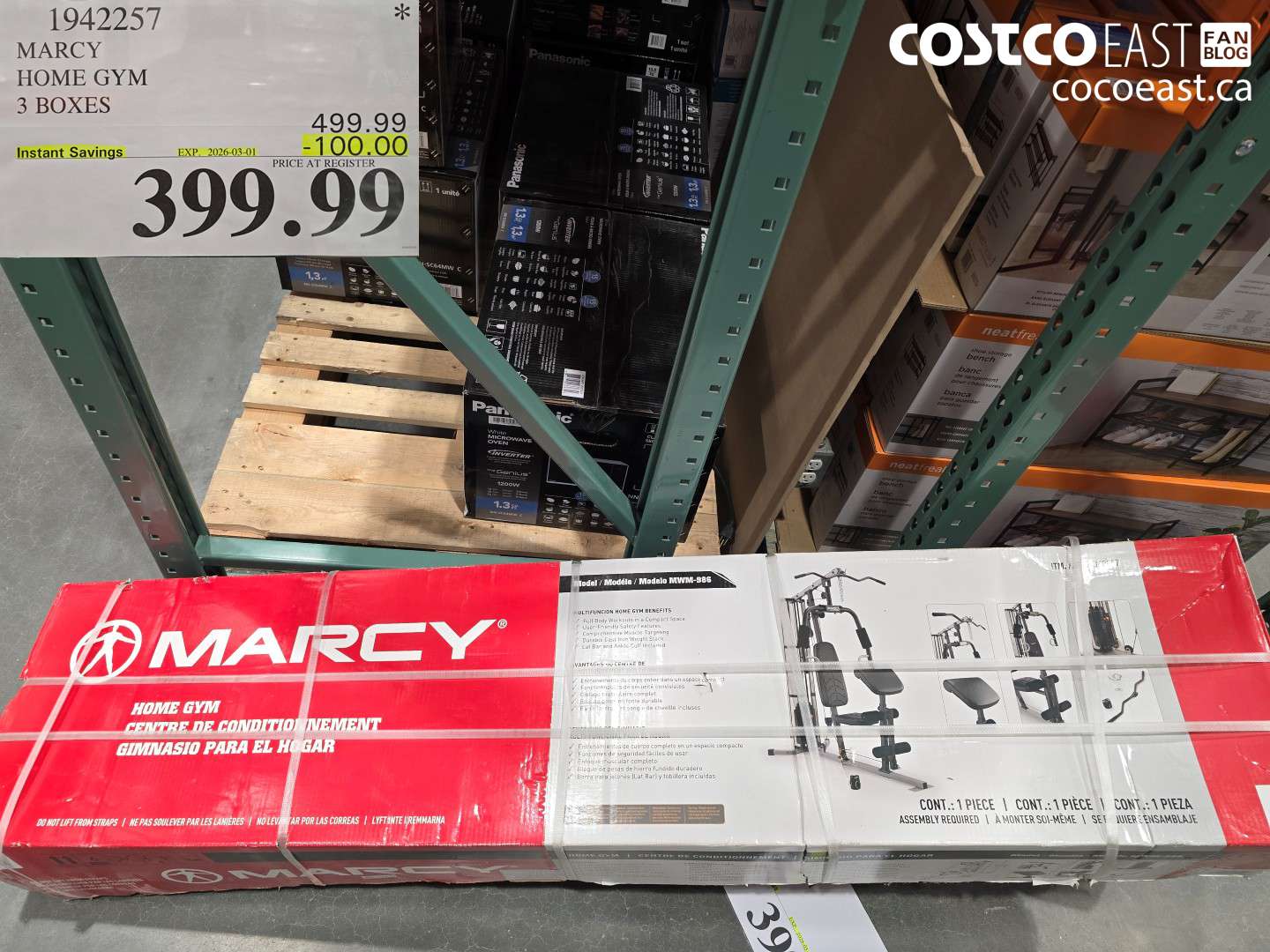 1942257 MARCY HOME GYM 3 BOXES ($100.00 INSTANT SAVINGS EXPIRES ON 2026-03-01) $399.99