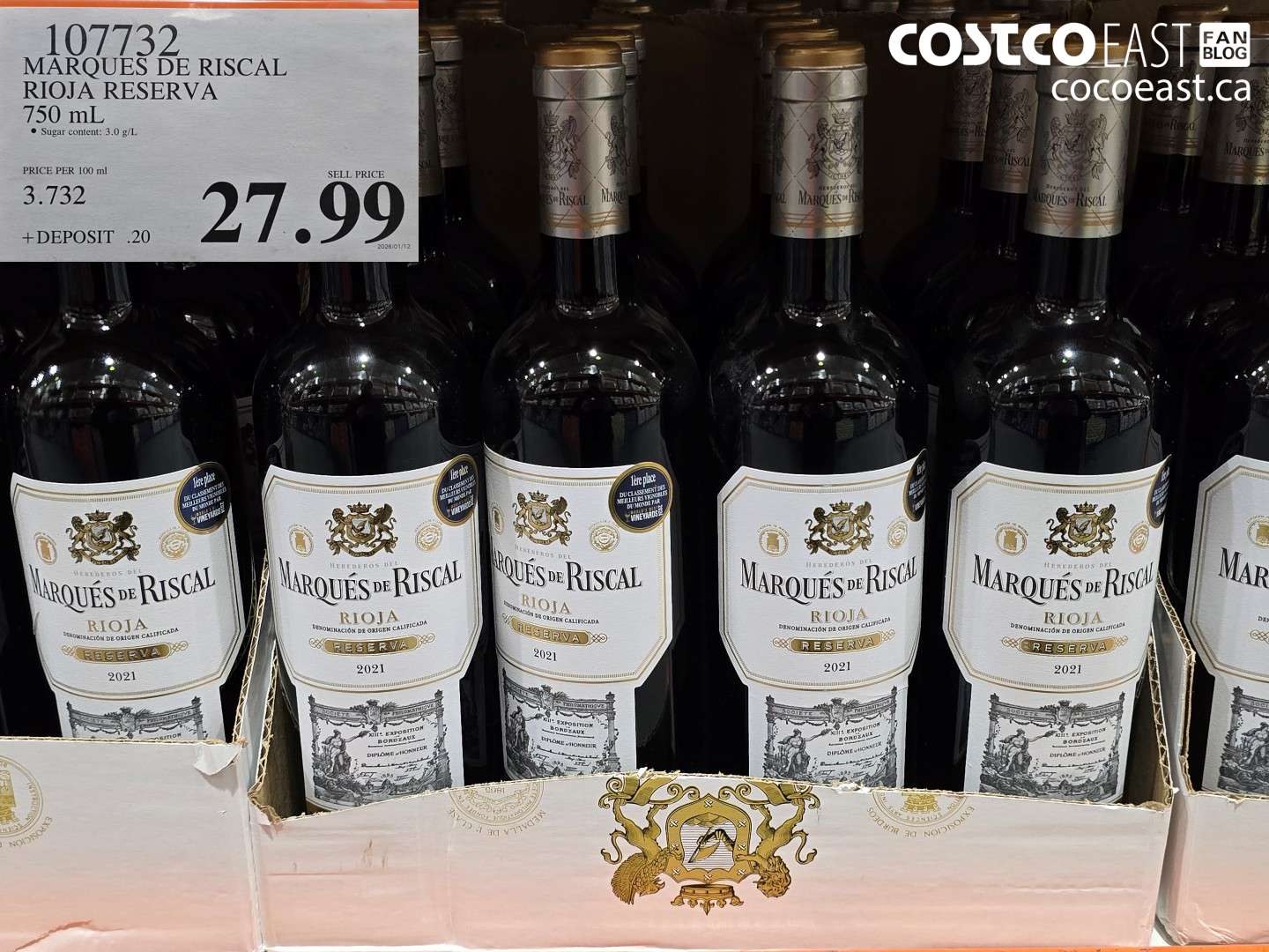 107732 MARQUES DE RISCAL RIOJA RESERVA 750 mL $27.99
