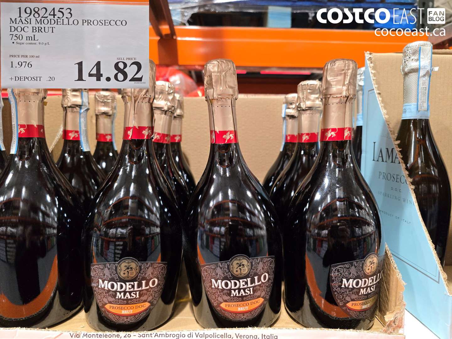 1982453 MASI MODELLO PROSECCO DOC BRUT 750 mL $14.82