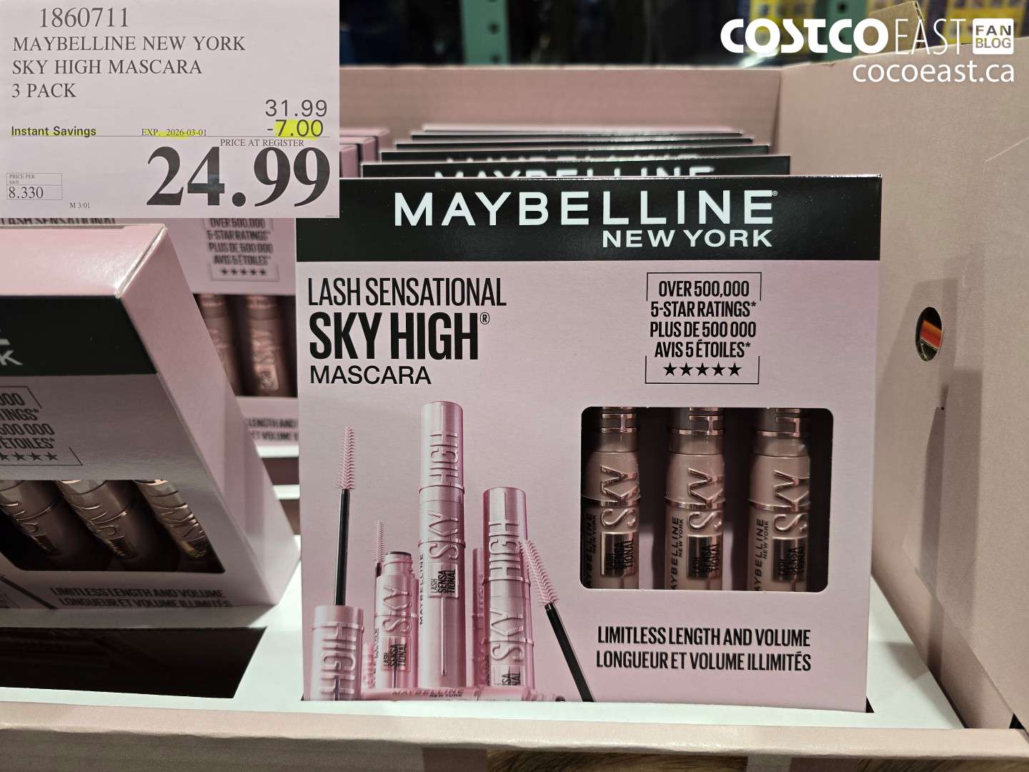 1860711 MAYBELLINE NEW YORK SKY HIGH MASCARA 3 PACK ($7.00 INSTANT SAVINGS EXPIRES ON 2026-03-01) $24.99