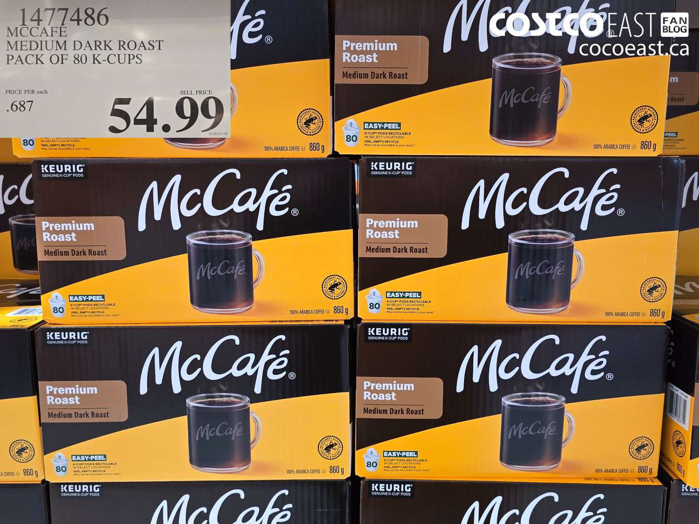 1477486 MCCAFE MEDIUM ROAST PACK OF 80 K-CUPS $54.99
