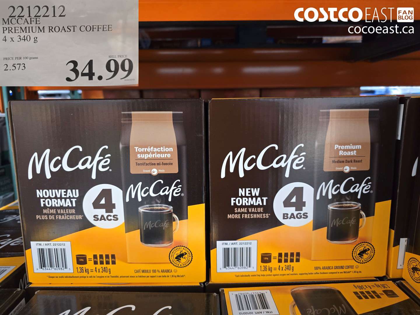 2212212 MCCAFE PREMIUM ROAST COFFEE 4 x 340 g $34.99