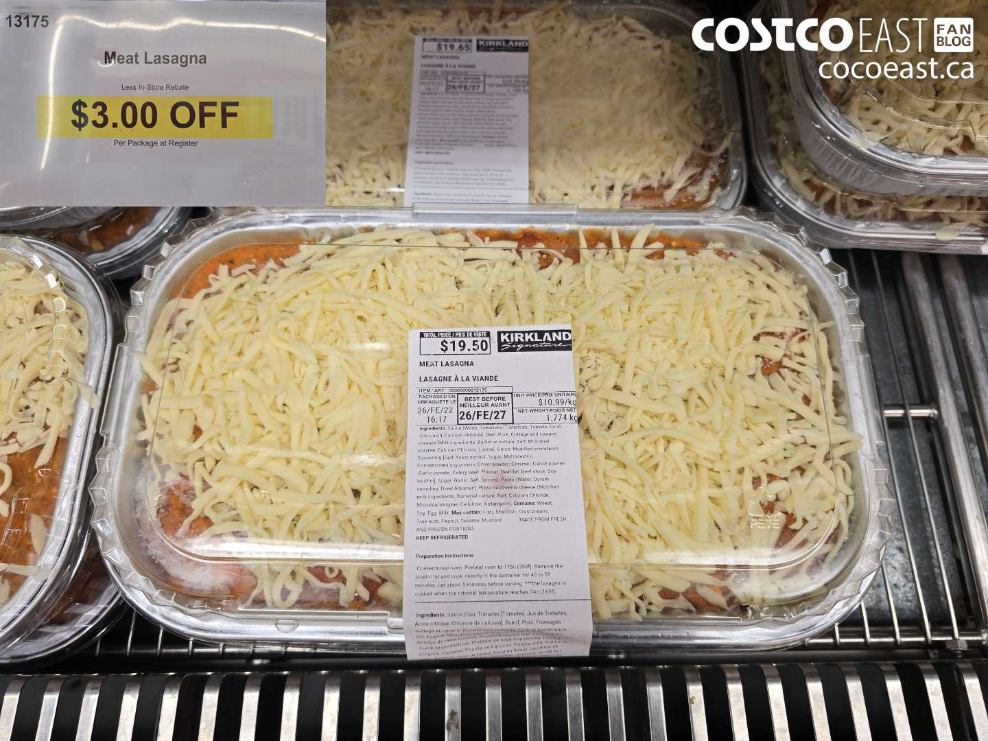 13175 MEAT LASAGNA ($3.00 INSTANT SAVINGS)