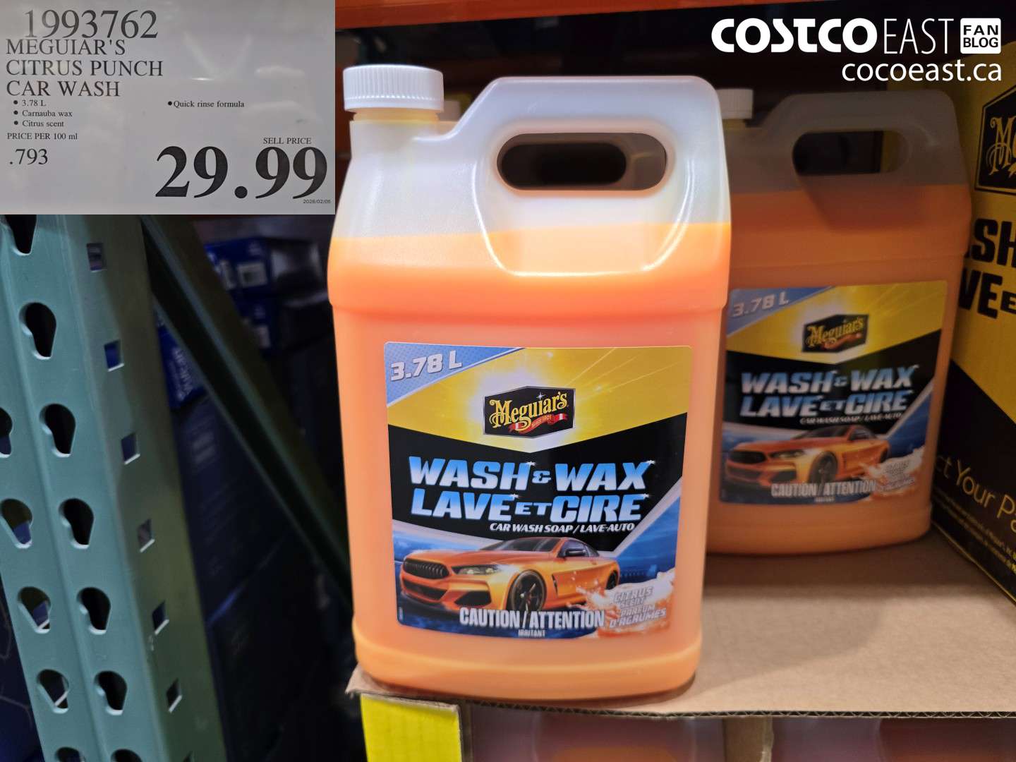 1993762 MEGUIAR'S CITRUS PUNCH CAR WASH $29.99