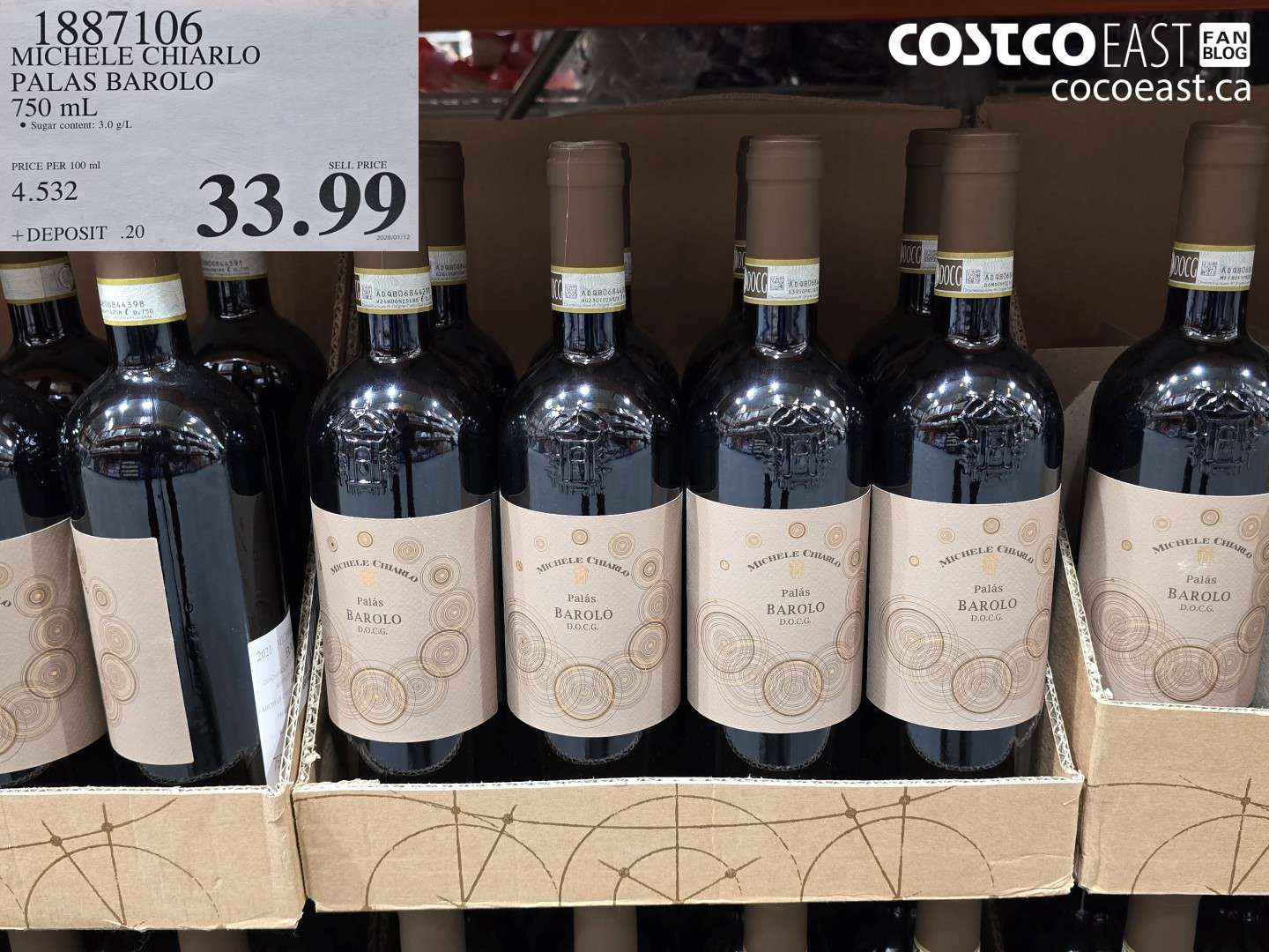 1887106 MICHELE CHIARLO PALAS BAROLO 750 mL $33.99