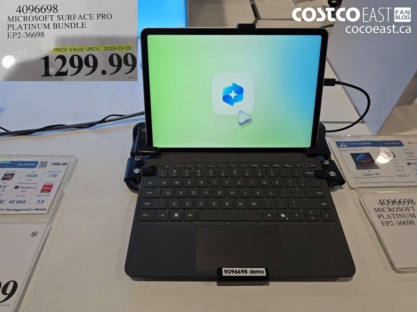 4096698 MICROSOFT SURFACE PRO PLATINUM BUNDLE EP2-36698 $1299.99