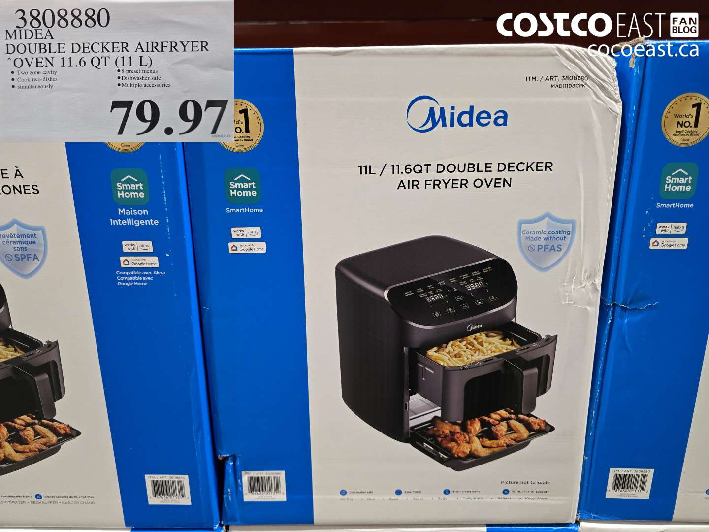 3808880 MIDEA DOUBLE DECKER AIRFRYER OVEN 11.6 QT (11 L) $79.97