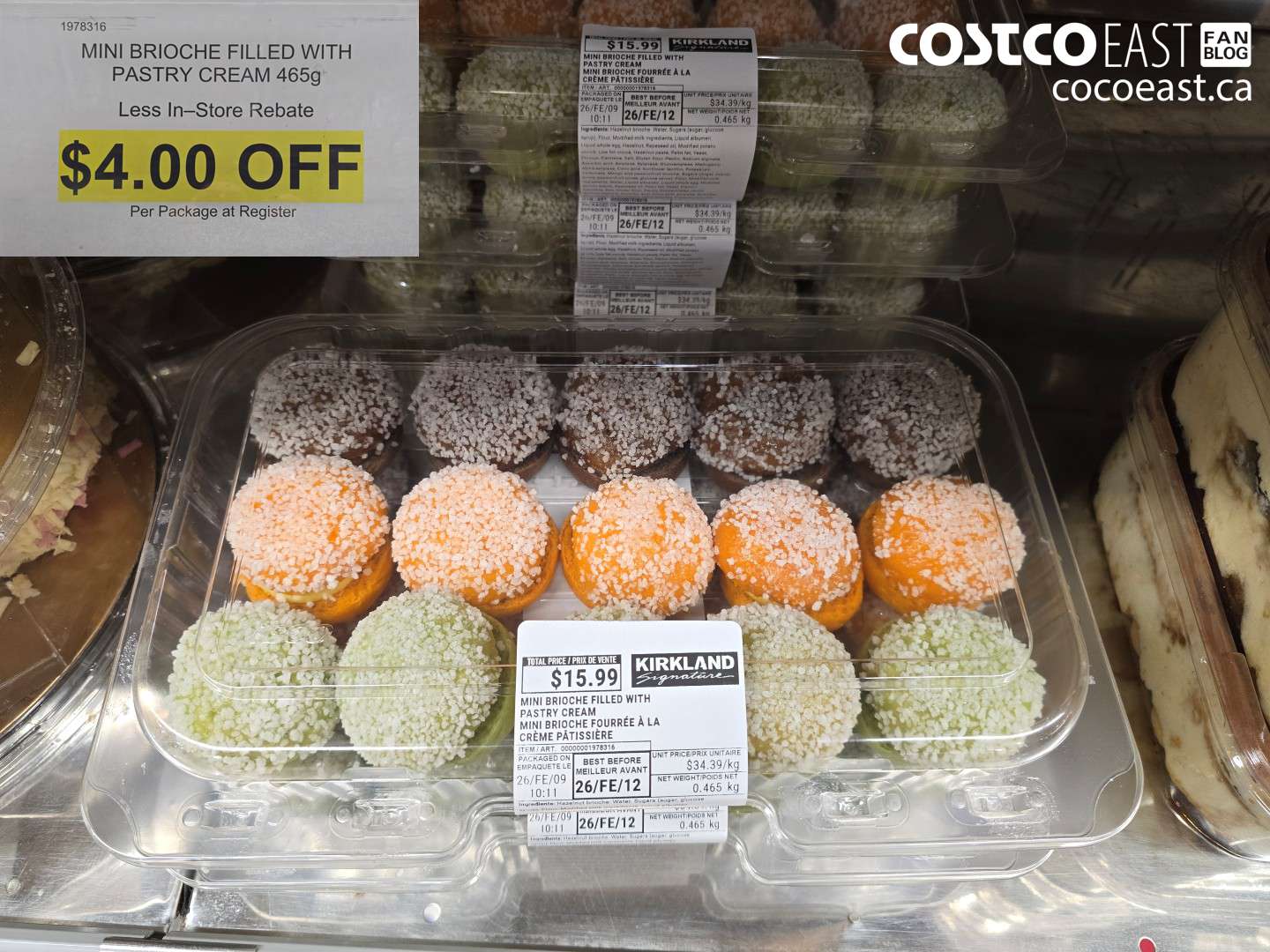 1978316 MINI BRIOCHE FILLED WITH PASTRY CREAM 465g ($4.00 INSTANT SAVINGS)