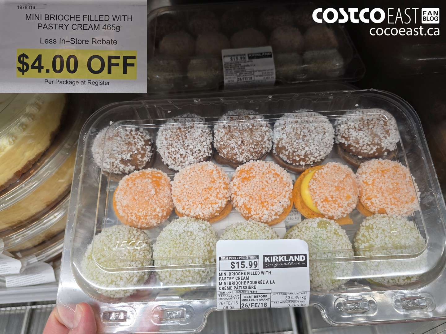 1978316 MINI BRIOCHE FILLED WITH PASTRY CREAM 465g ($4.00 INSTANT SAVINGS)