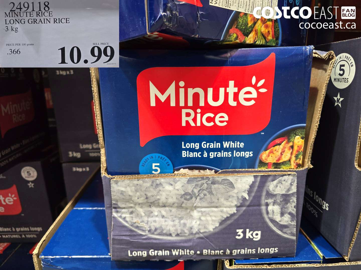 249118 MINUTE RICE LONG GRAIN RICE 3 KG $10.99