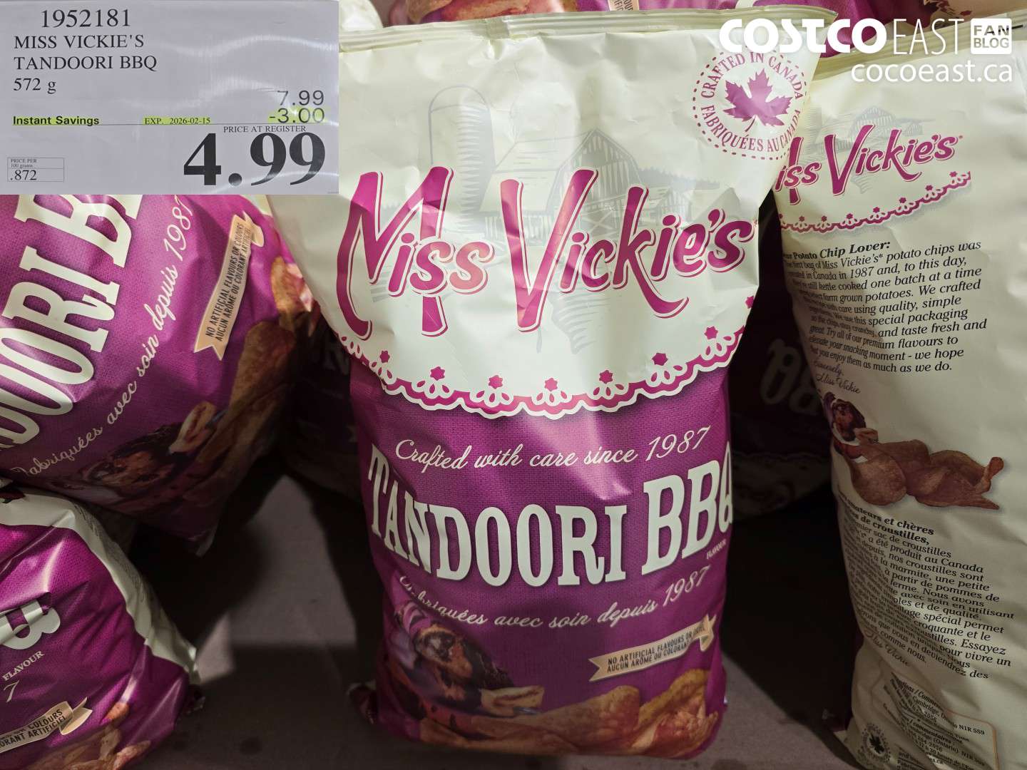 1952181 MISS VICKIE'S TANDOORI BBQ 572 G ($3.00 INSTANT SAVINGS EXPIRES ON 2026-02-15) $4.99