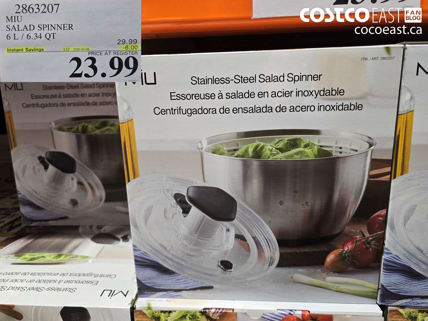 2863207 MIU SALAD SPINNER 6 L / 6.34 QT ($6.00 INSTANT SAVINGS EXPIRES ON 2026-03-08) $23.99