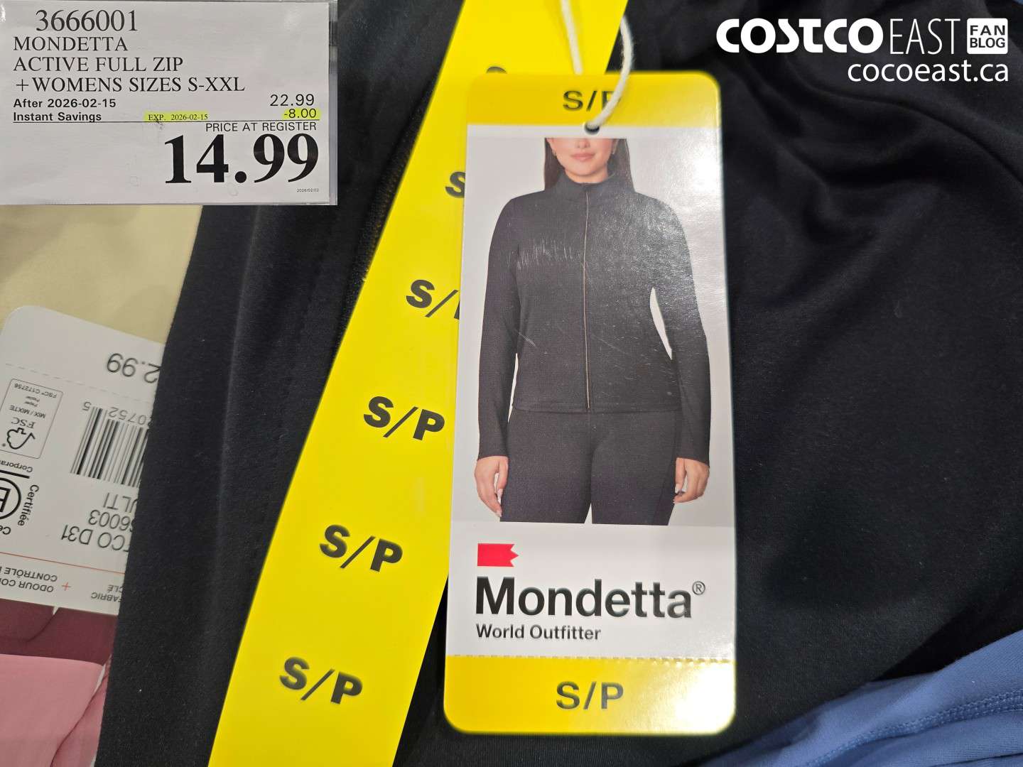 3666001 MONDETTA ACTIVE FULL ZIP + WOMENS SIZES S-XXL ($8.00 INSTANT SAVINGS EXPIRES ON 2026-02-15) $14.99