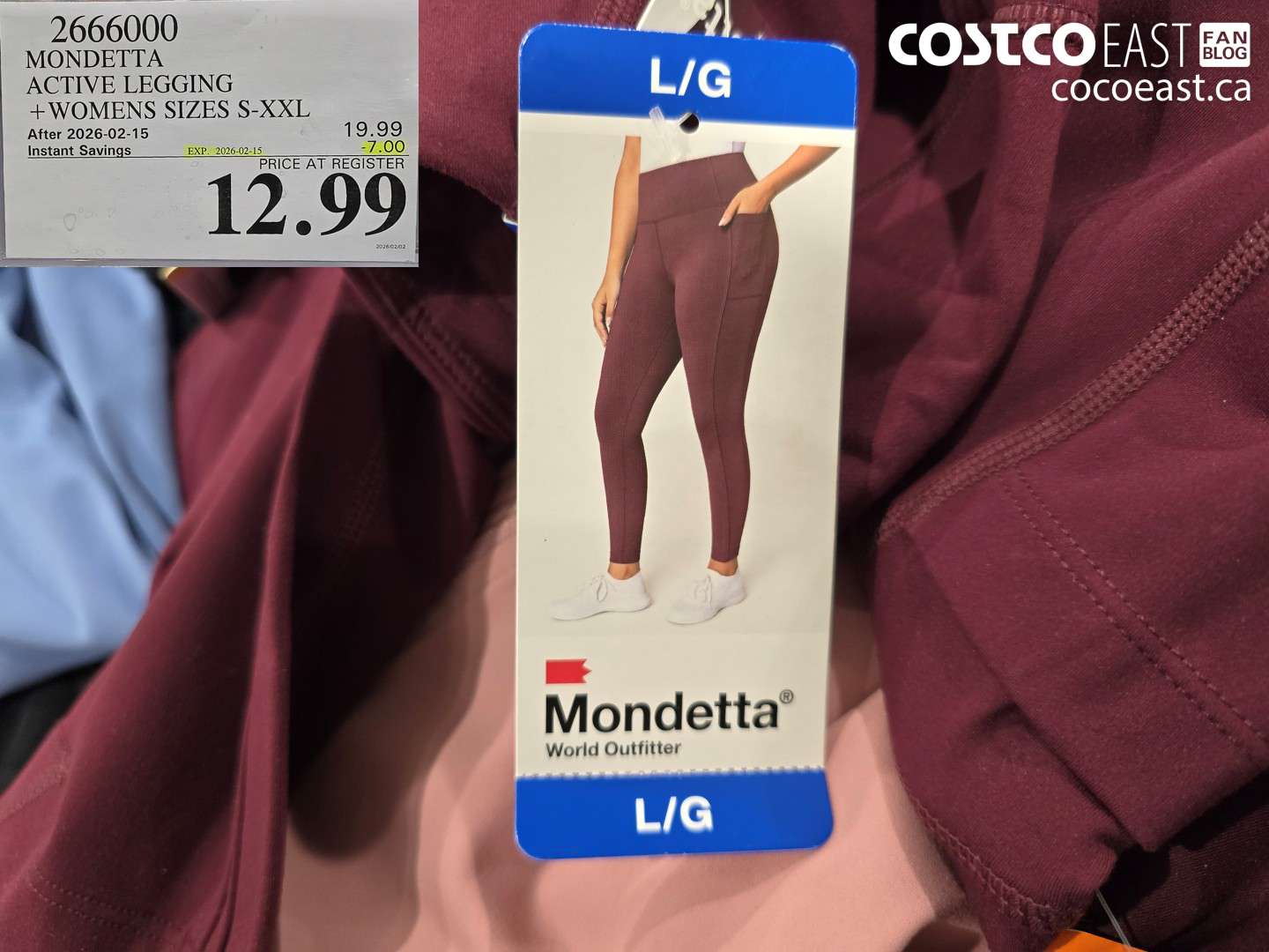 2666000 MONDETTA ACTIVE LEGGING +WOMENS SIZES S-XXL ($7.00 INSTANT SAVINGS EXPIRES ON 2026-02-15) $12.99