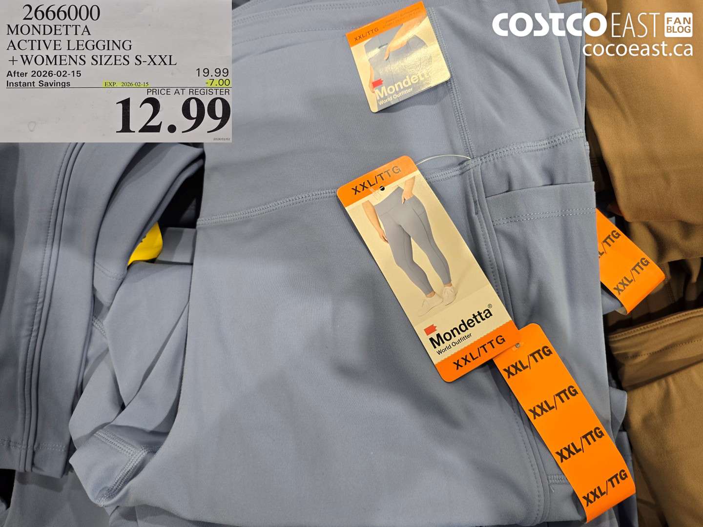 266600 MONDETTA ACTIVE LEGGING + WOMENS SIZES S-XXL ($7.00 INSTANT SAVINGS EXPIRES ON 2026-02-15) $12.99