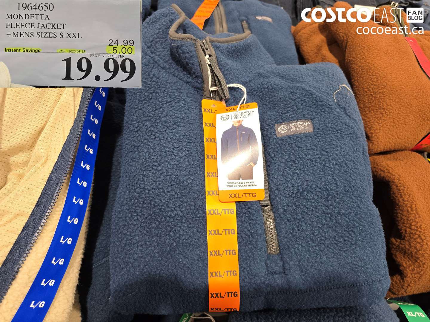 1964650 MONDETTA FLEECE JACKET +MENS SIZES S-XXL ($5.00 INSTANT SAVINGS EXPIRES ON 2026-03-15) $19.99