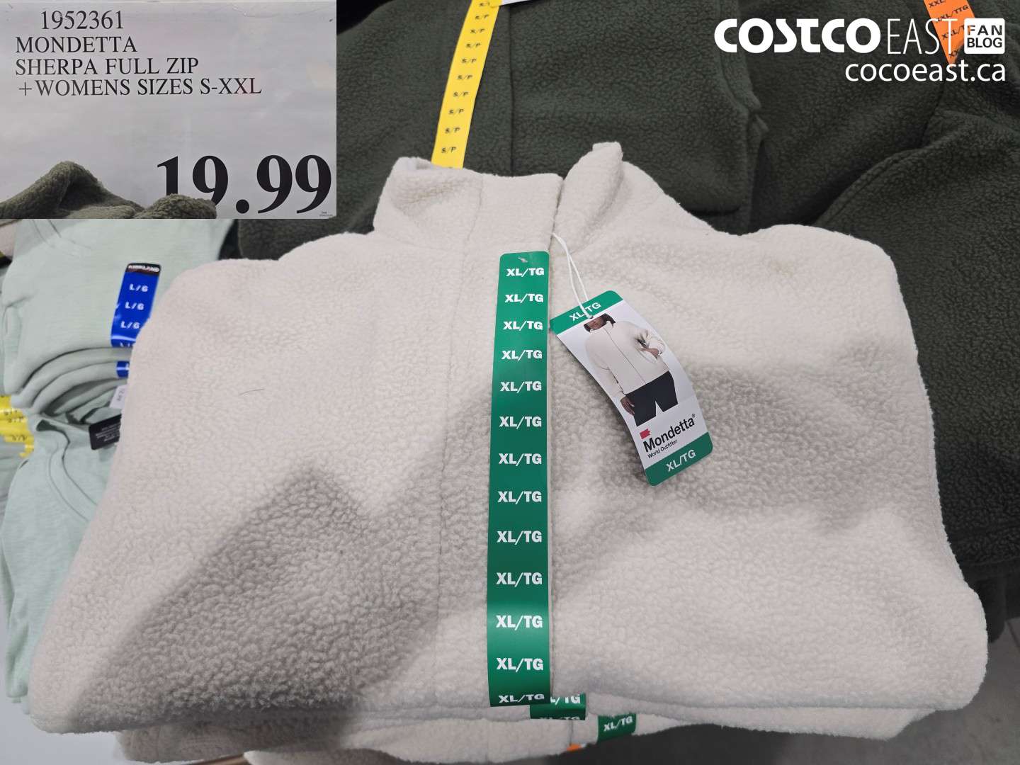 1952361 MONDETTA SHERPA FULL ZIP + WOMENS SIZES S-XXL $19.99