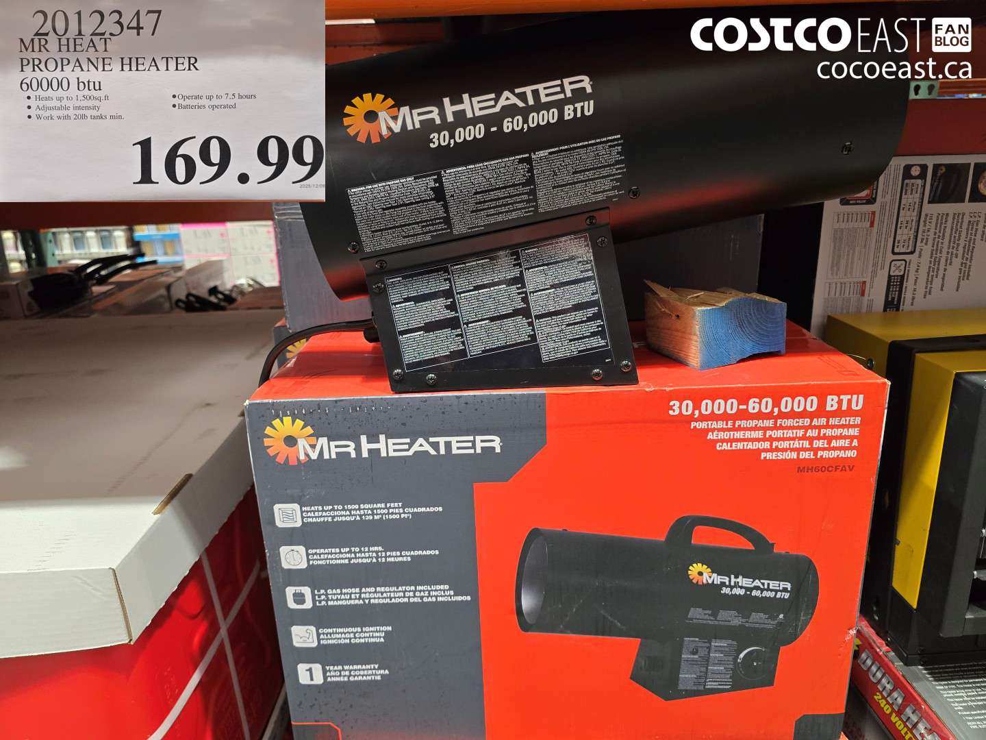 2012347 MR HEAT PROPANE HEATER 60000 btu $169.99