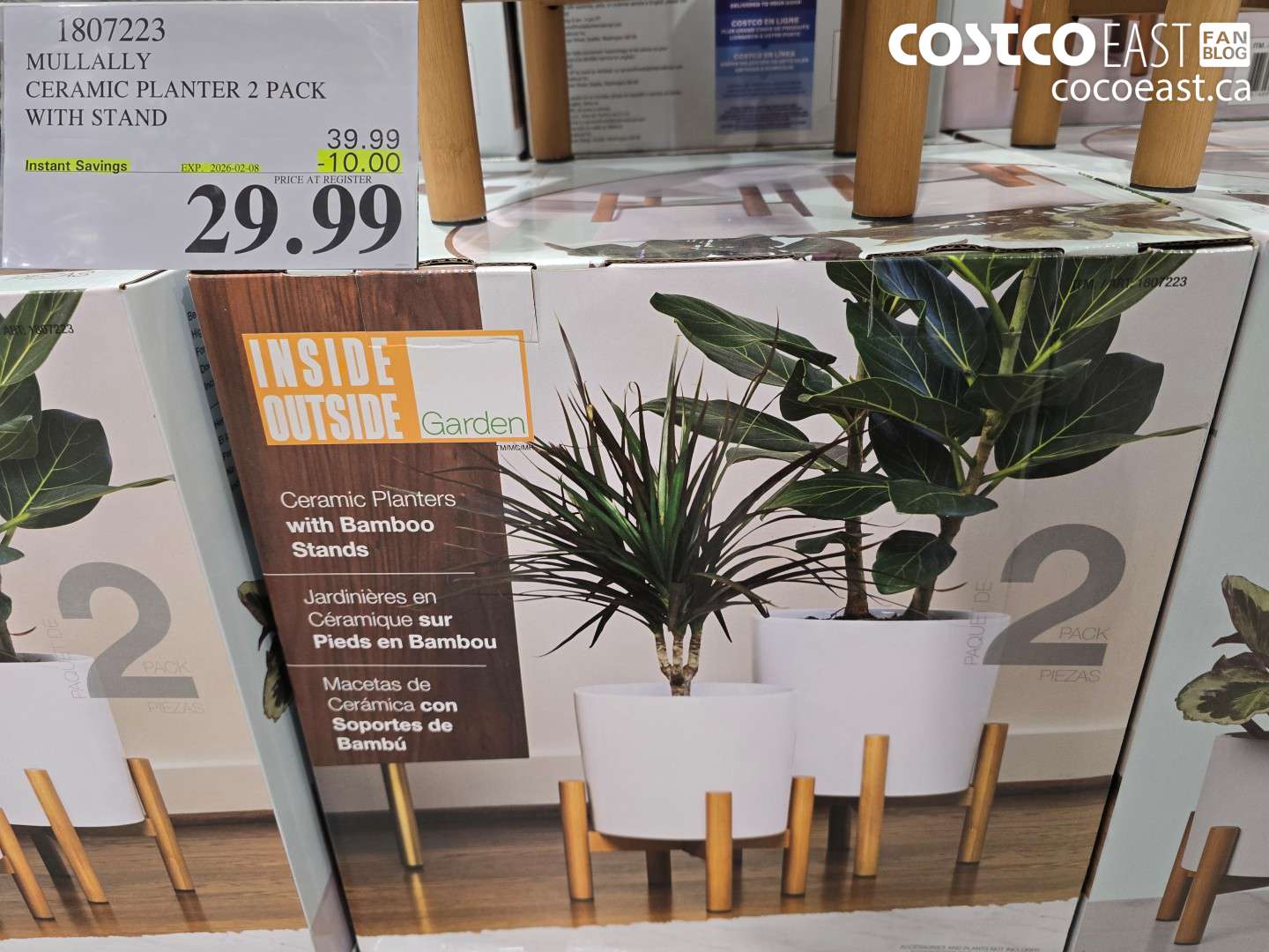 1807223 MULLALLY CERAMIC PLANTER 2 PACK WITH STAND ($10.00 INSTANT SAVINGS EXPIRES ON 2026-02-08) $29.99