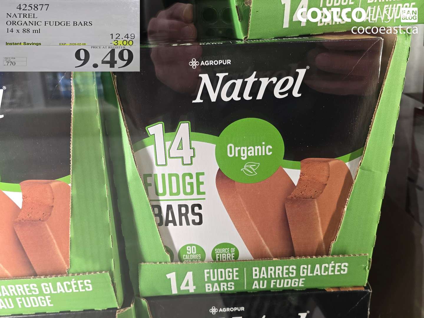 425877 NATREL ORGANIC FUDGE BARS 14 x 88 ml ($3.00 INSTANT SAVINGS EXPIRES ON 2026-02-08) $9.49