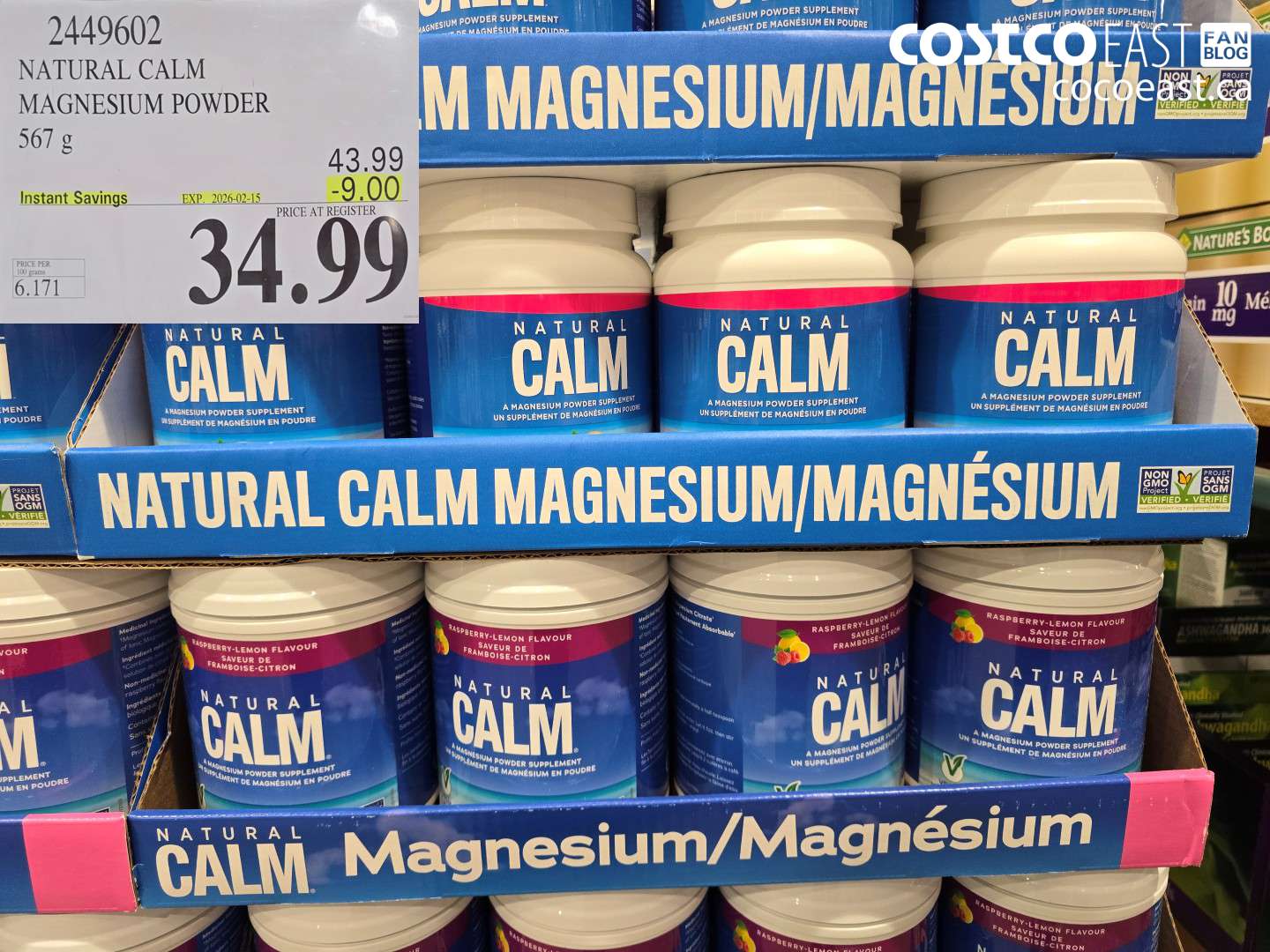 2449602 NATURAL CALM MAGNESIUM POWDER 567 G ($9.00 INSTANT SAVINGS EXPIRES ON 2026-02-15) $34.99