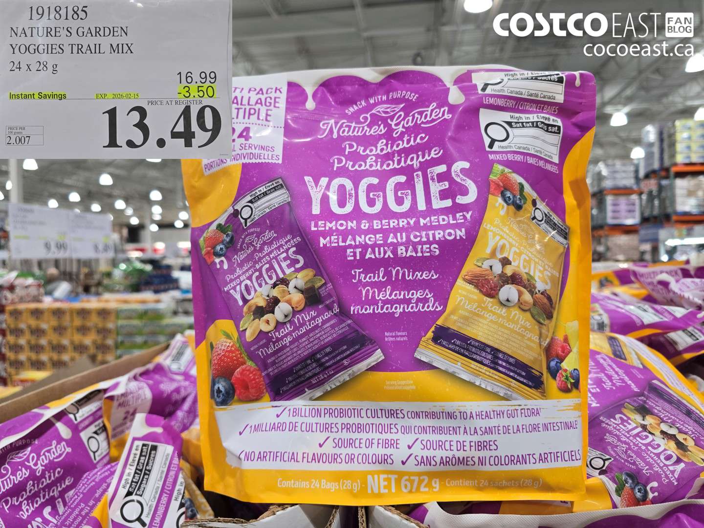 1918185 NATURE'S GARDEN -YOGGIES TRAIL MIX 24 x 28 G ($3.50 INSTANT SAVINGS EXPIRES ON 2026-02-15) $13.49