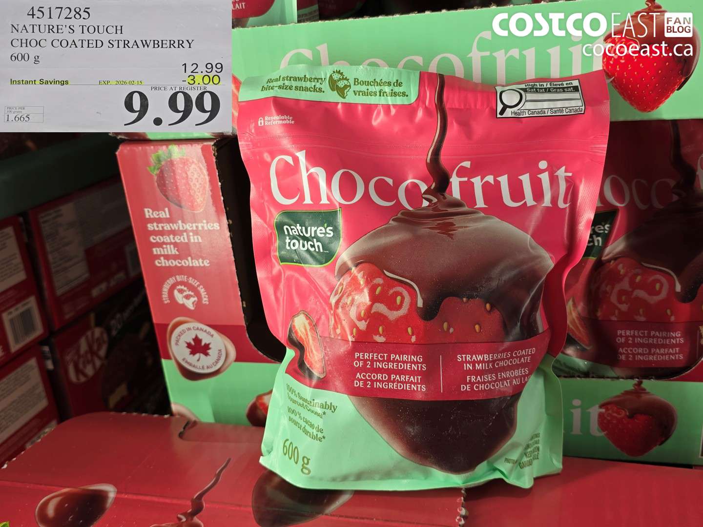 4517285 NATURE'S TOUCH CHOC COATED STRAWBERRY 600 g ($3.00 INSTANT SAVINGS EXPIRES ON 2026-02-15) $12.99
