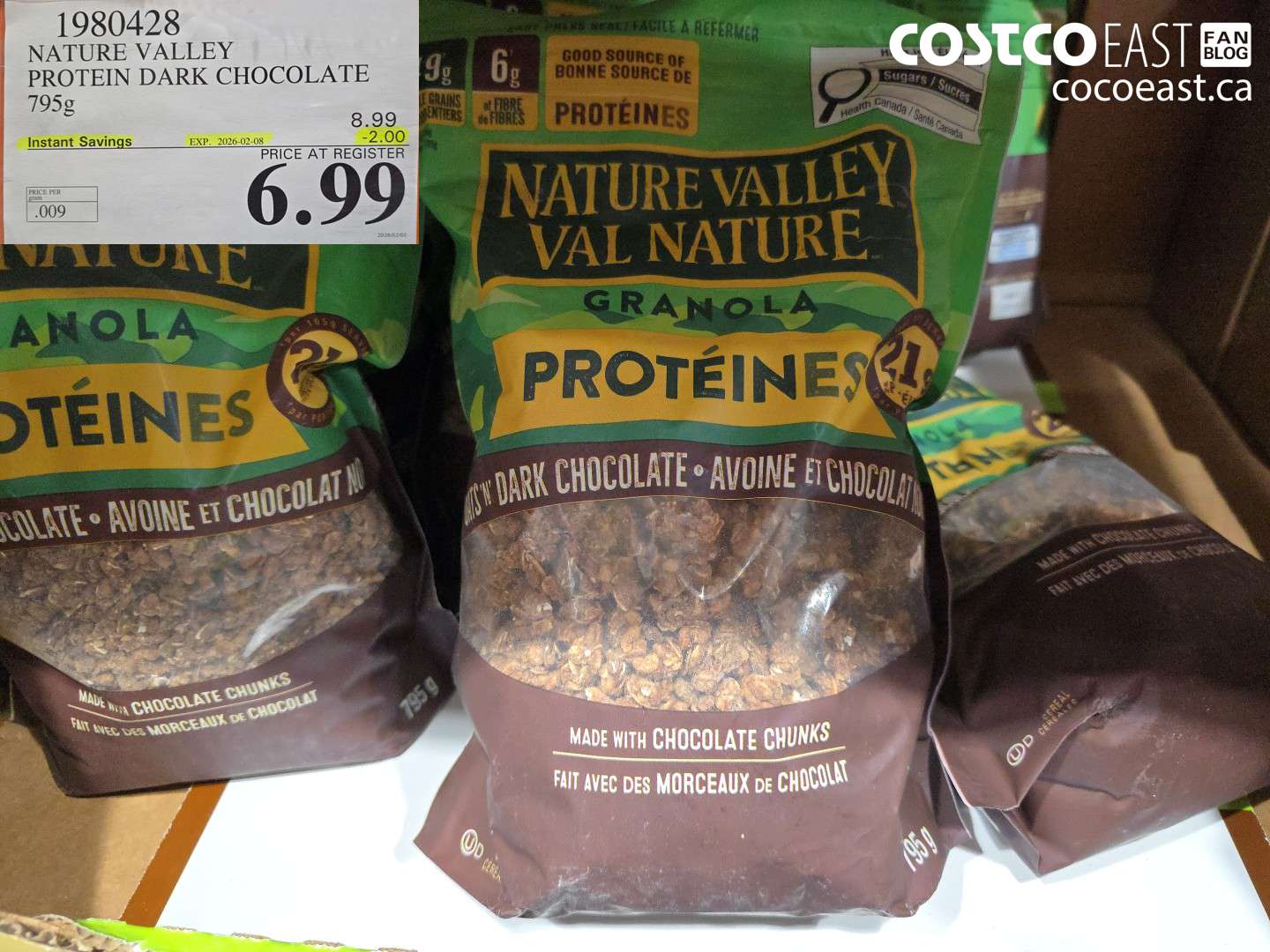 1980428 NATURE VALLEY PROTEIN DARK CHOCOLATE 795G ($2.00 INSTANT SAVINGS EXPIRES ON 2026-02-08) $6.99