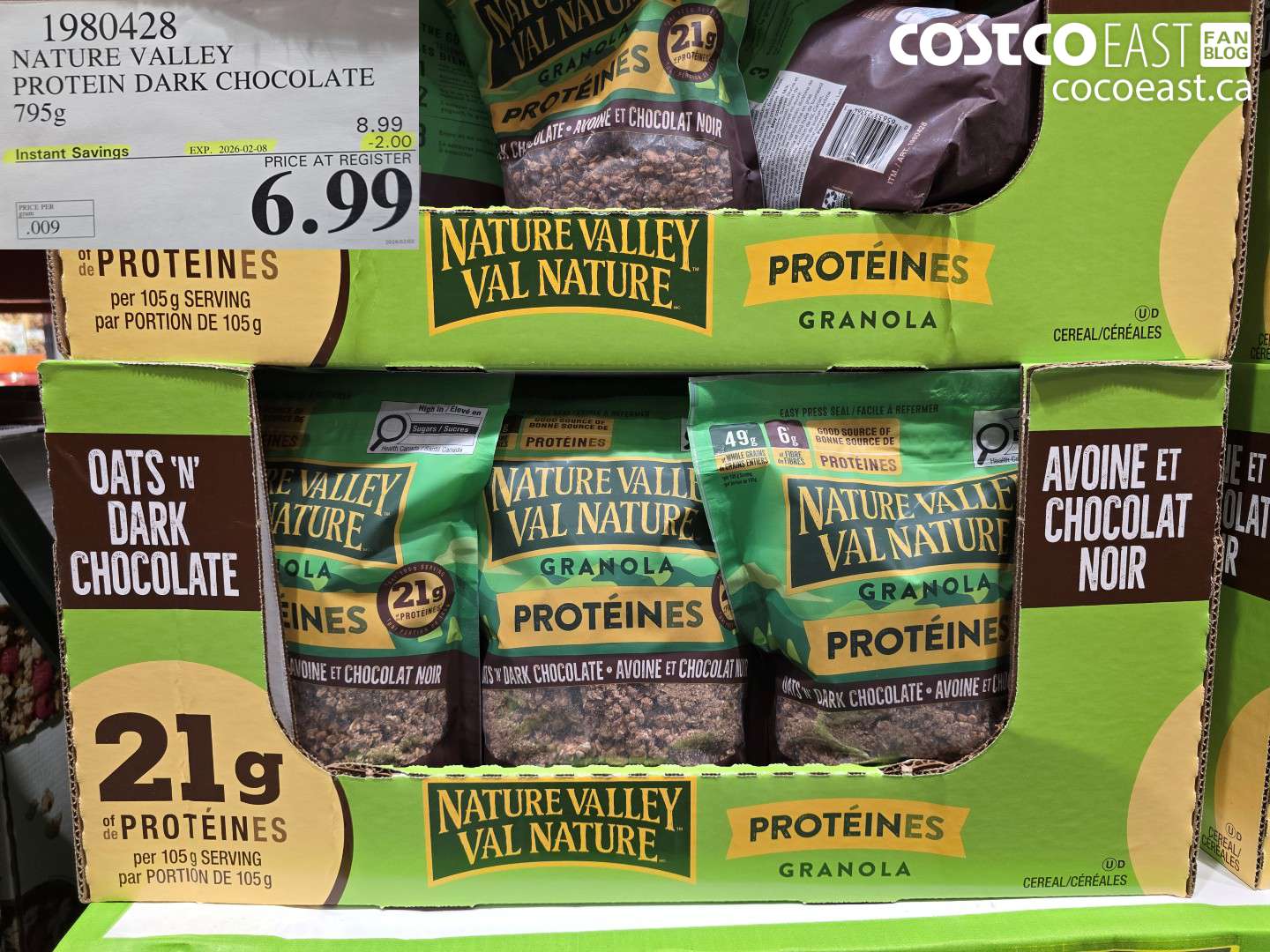 1980428 NATURE VALLEY PROTEIN DARK CHOCOLATE 795G ($2.00 INSTANT SAVINGS EXPIRES ON 2026-02-08) $6.99