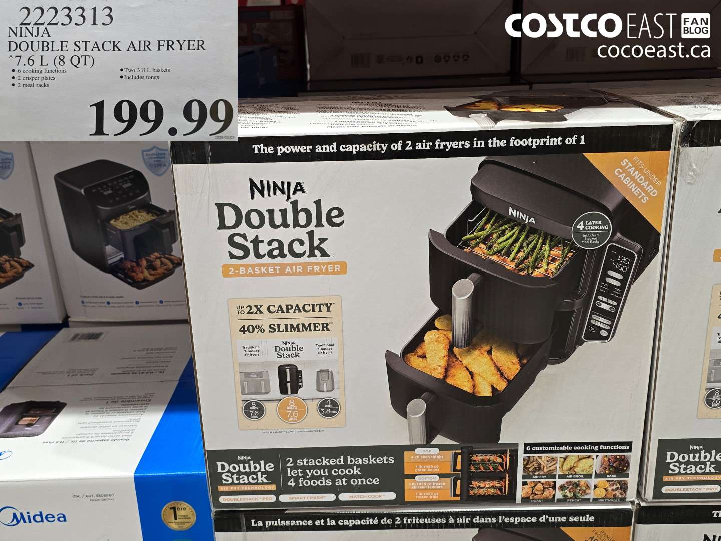 2222313 NINJA DOUBLE STACK AIR FRYER 7.6 L (8 QT) $199.99