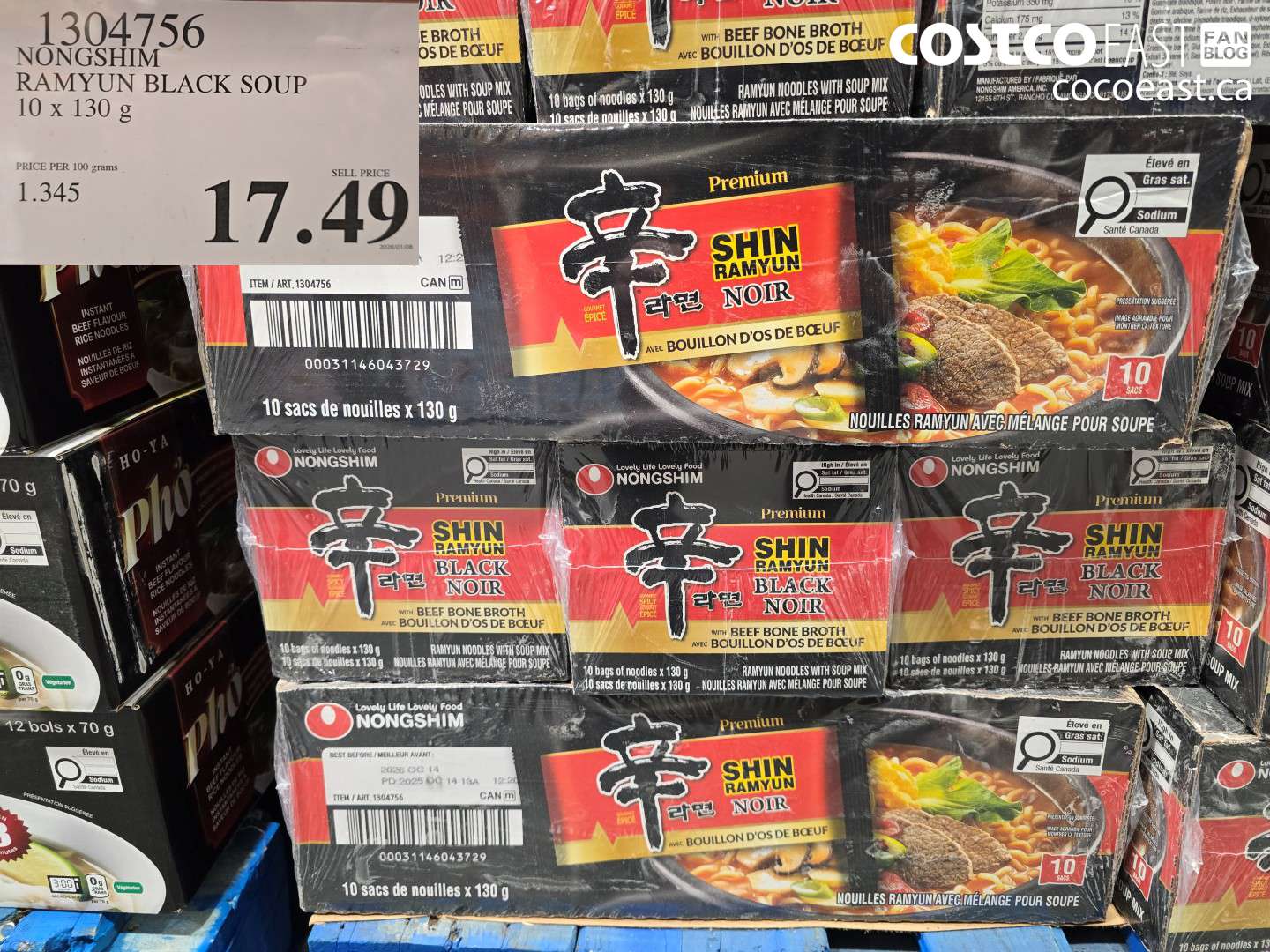 1304756 NONGSHIM RAMYUN BLACK SOUP 10 x 130G $17.49