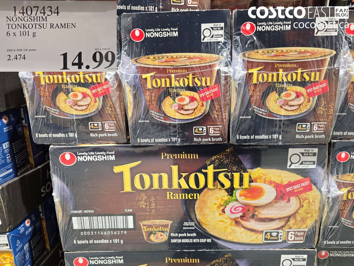 1407434 NONGSHIM TONKOTSU RAMEN 6 X 101 G $14.99