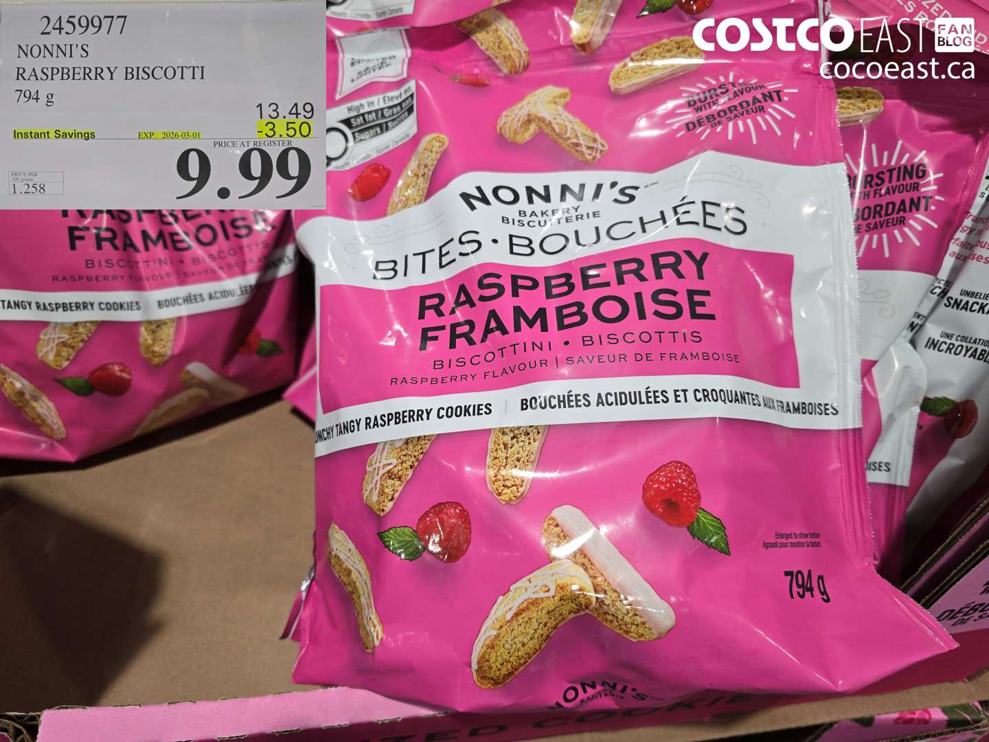 2459977 NONNI'S RASPBERRY BISCOTTI ($3.50 INSTANT SAVINGS EXPIRES ON 2026-03-01) $9.99