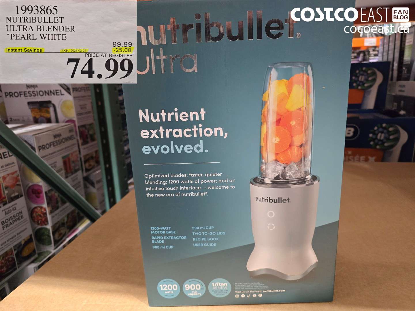 1993865 NUTRIBULLET ULTRA BLENDER PEARL WHITE ($25.00 INSTANT SAVINGS EXPIRES ON 2026-02-27) $74.99