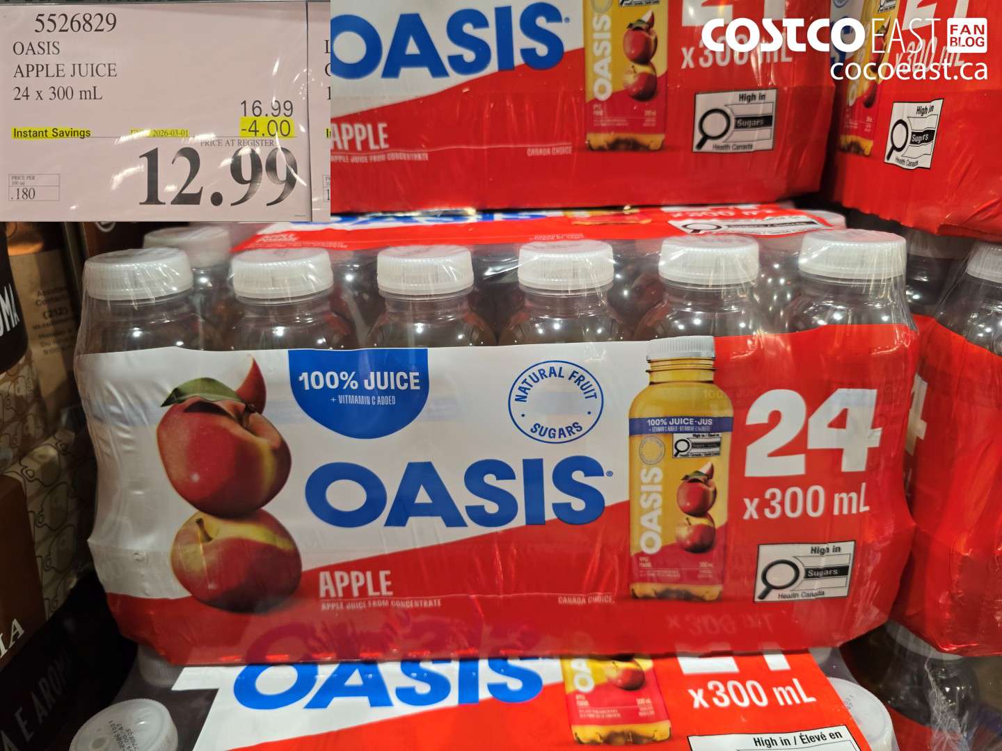 5526829 OASIS APPLE JUICE 24 X 300 ML ($4.00 INSTANT SAVINGS EXPIRES ON 2026-03-01) $12.99