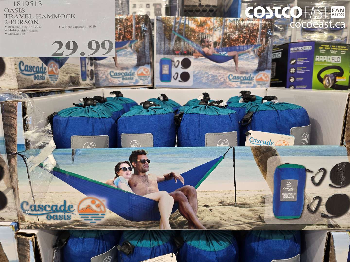 1819513 OASIS TRAVEL HAMMOCK 2-PERSON $29.99