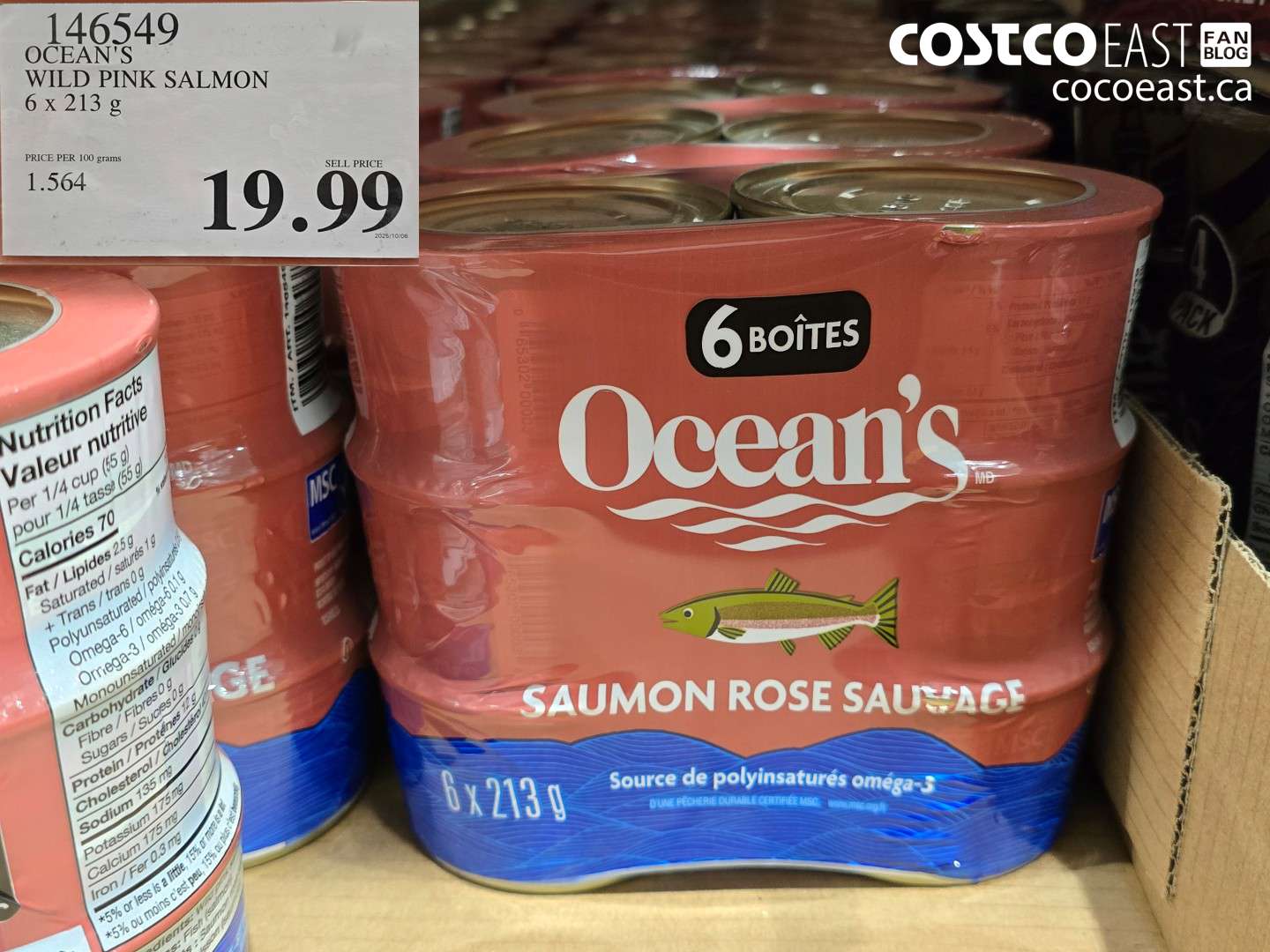 146549 OCEAN'S WILD PINK SALMON 6 x 213 g $19.99