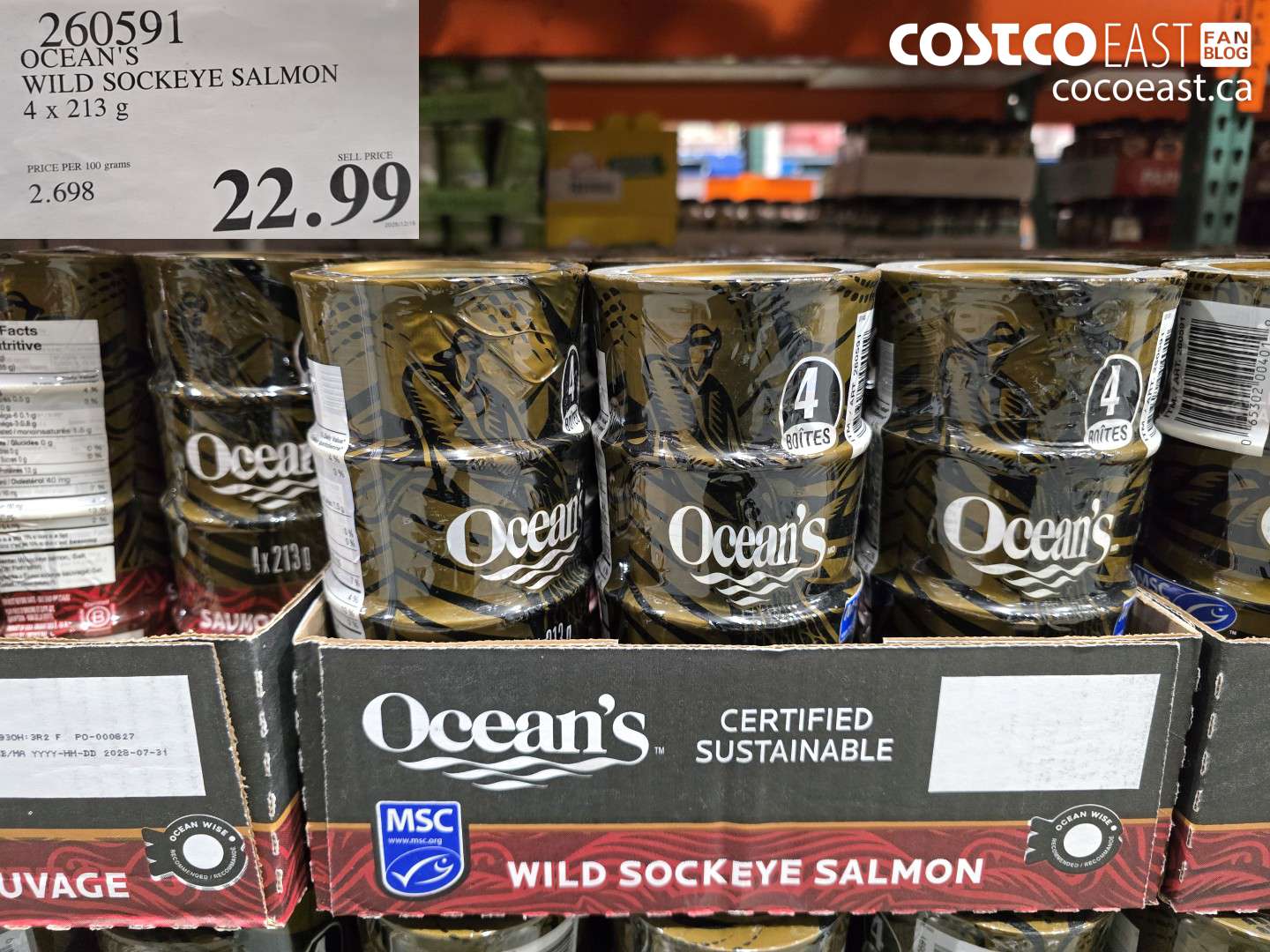 260591 OCEAN'S WILD SOCKEYE SALMON 4 x 213 G $22.99