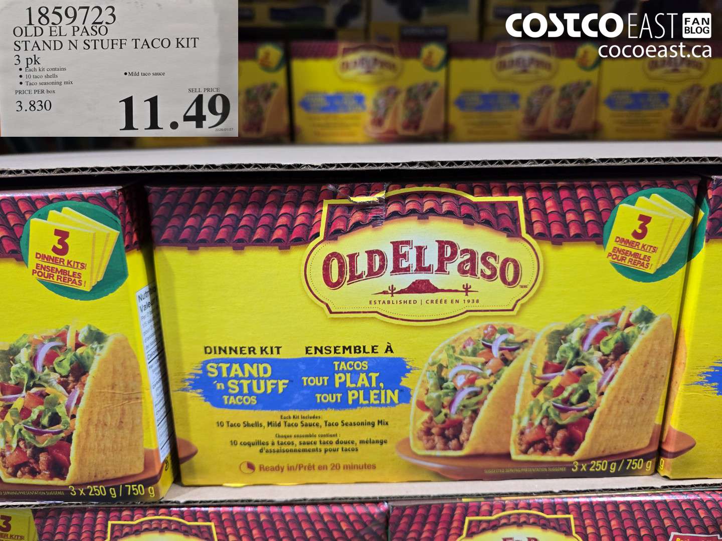 1859723 OLD EL PASO STAND N STUFF TACO KIT 3 PK $11.49